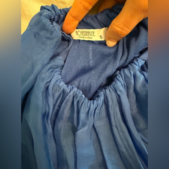 NWOT Blue Silk Maxi Dress - Picture 4 of 4